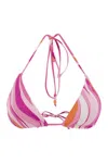 Mc2 Saint Barth Woman Triangle Top With Shape Wave Print