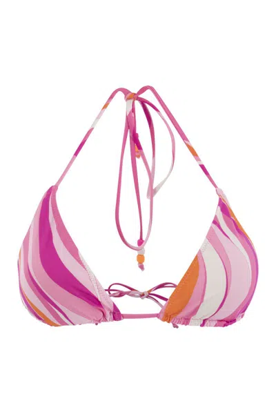 MC2 SAINT BARTH MC2 SAINT BARTH WOMEN'S TRIANGLE TOP WITH WAVE PRINTV