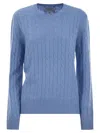 Mc2 Saint Barth Womens Jumper In Wool And Cashmere Blend In Blue