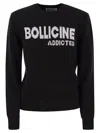 Mc2 Saint Barth Wool And Alpaca Blend Sweater With Embroidery Bollicine Addicted In Black