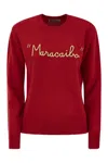 Mc2 Saint Barth Wool And Cashmere Blend Sweater With Embroidery Maracaibo In Red