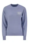 Mc2 Saint Barth Wool And Cashmere Blend Sweater With Embroidery Nessuno Te Lha Chiesto In Blue