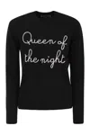 Mc2 Saint Barth Wool And Cashmere Blend Sweater With Embroidery Queen Of The Night