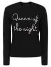 Mc2 Saint Barth Wool And Cashmere Blend Sweater With Embroidery Queen Of The Night In Black
