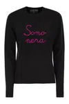 Mc2 Saint Barth Wool And Cashmere Blend Sweater With Embroidery Sono Nera