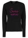 Mc2 Saint Barth Wool And Cashmere Blend Sweater With Embroidery Sono Nera In Black
