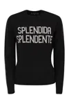 Mc2 Saint Barth Wool And Cashmere Blend Sweater With Embroidery Splendida Splendente