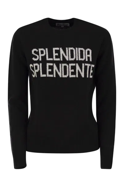 MC2 SAINT BARTH MC2 SAINT BARTH WOOL AND CASHMERE BLEND SWEATER WITH EMBROIDERY SPLENDIDA SPLENDENTE