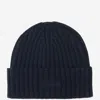 Mc2 Saint Barth Wool Blend Beanie With Logo In Blue
