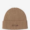 Mc2 Saint Barth Wool Blend Beanie With Logo In Brown