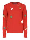 Mc2 Saint Barth Wool Blend Christmas Sweater In Red