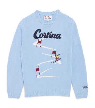 Mc2 Saint Barth Kids' Wool-blend Cortina Sweater In Blue
