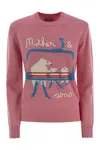 Mc2 Saint Barth Wool-blend Jumper With Embroidery