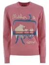 Mc2 Saint Barth Wool-blend Jumper With Embroidery In Pink