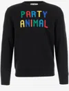 Mc2 Saint Barth Wool Blend Party Animal Crew-neck Sweater In Black