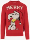 Mc2 Saint Barth Man Red Sweater With Snoopy Print Snoopy - Peanuts Special Edition In Red