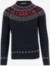 Mc2 Saint Barth Wool Blend Sweater With Logo In Blue