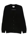 Mc2 Saint Barth Wool Cardigan In Black