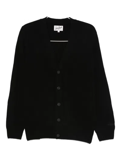 Mc2 Saint Barth Wool Cardigan In Black