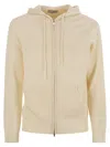 Mc2 Saint Barth Wool Cardigan With Zip In White