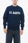 Mc2 Saint Barth Wool Crew-neck Sweater With Kangaroo Pocket