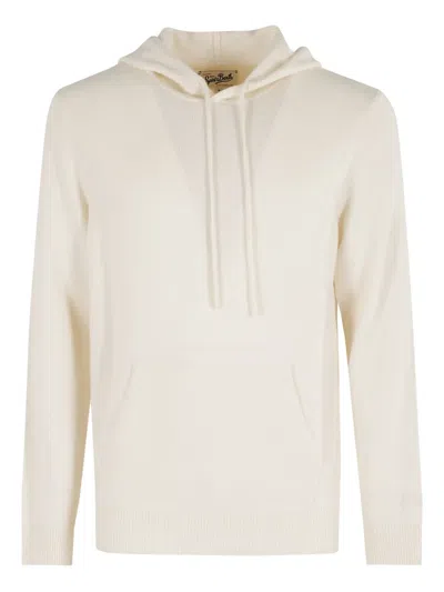 Mc2 Saint Barth Wool Hoodie In White