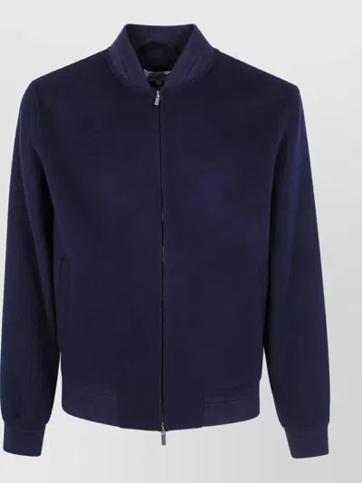 Mc2 Saint Barth Wool Single-breasted Coat In Blue