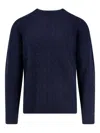 Mc2 Saint Barth Regent Braid Wool Sweater In Blue