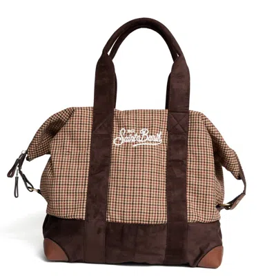 Mc2 Saint Barth Wool Travel Bag In Brown
