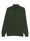 Mc2 Saint Barth Wool Turtleneck Cardigan In Green