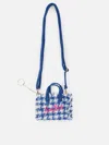 Mc2 Saint Barth Wooly Key Holder With Pied De Poule Pattern In Blue