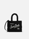 Mc2 Saint Barth Wooly Mini Vanity Fringed Black Bag In Black