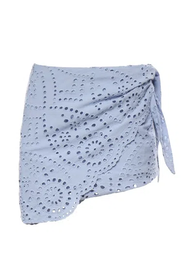 Mc2 Saint Barth Wrap Asymmetric Skirt In Blue