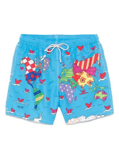 Mc2 Saint Barth X ©brito Gustavia Swim Shorts In Blue