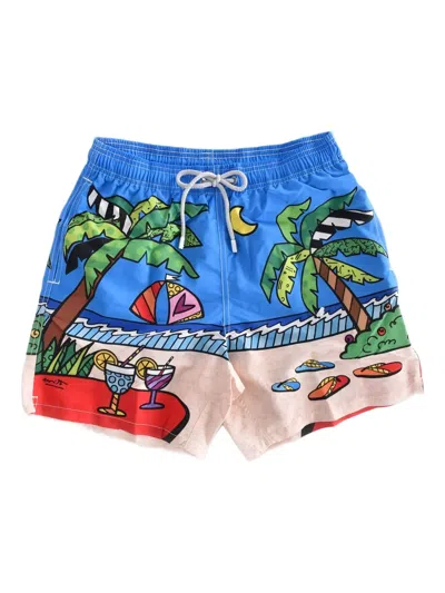 Mc2 Saint Barth X Britto Printed Swim Shorts In Multi