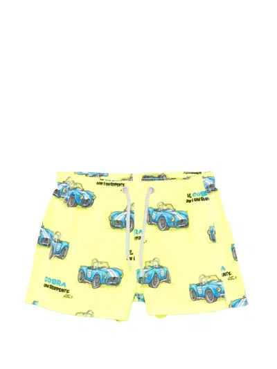 Mc2 Saint Barth Kids' X Crypto Puppets Jean Drawstring Swim Shorts In Multi