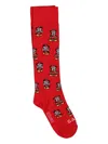 Mc2 Saint Barth Red Socks For Kids With Mickey Mouse In Red