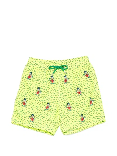 Mc2 Saint Barth X Disney Gustavia Embroidered Swim Shorts In Multi