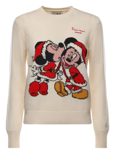 Mc2 Saint Barth X Disney Kissmass Mood Graphic Sweater In Neutral