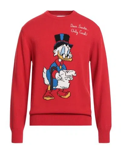 Mc2 Saint Barth X Disney Man Sweater Red Size L Wool, Viscose, Cashmere, Polyamide