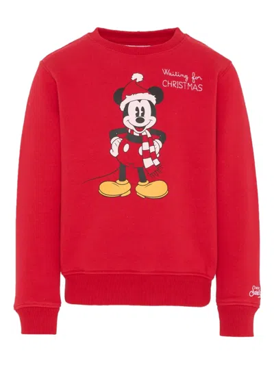 Mc2 Saint Barth X Disney Mickey Mouse-print Sweatshirt In Red