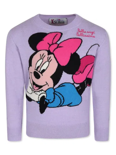 Mc2 Saint Barth Kids' X Disney Minnie Sweater In Purple