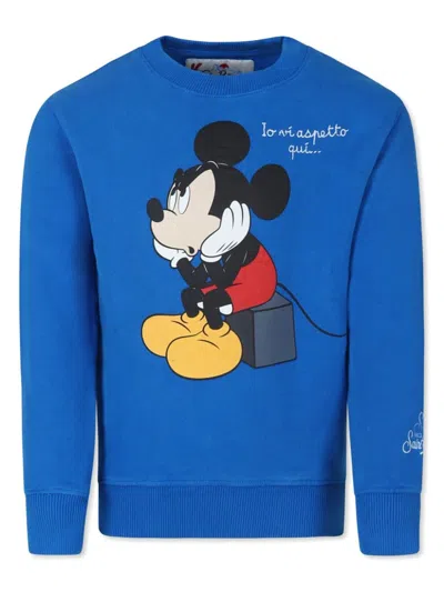 Mc2 Saint Barth Kids' X Disney Printed Sweatshirt In Light Blue