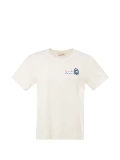 Mc2 Saint Barth X Labubu Emilie Embroidered T-shirt In Neutral