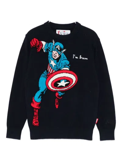 Mc2 Saint Barth Kids' X Marvel Captain America Jumper In Black