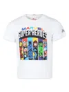 Mc2 Saint Barth White T-shirt For Boy With Superheroes Print In White