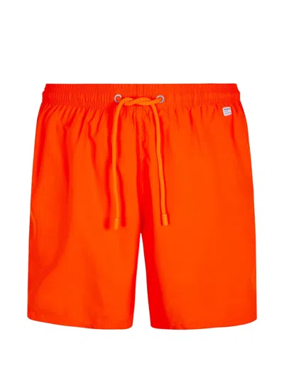 Mc2 Saint Barth X Pantone Lighting Logo-patch Drawstring Swim Shorts In Orange