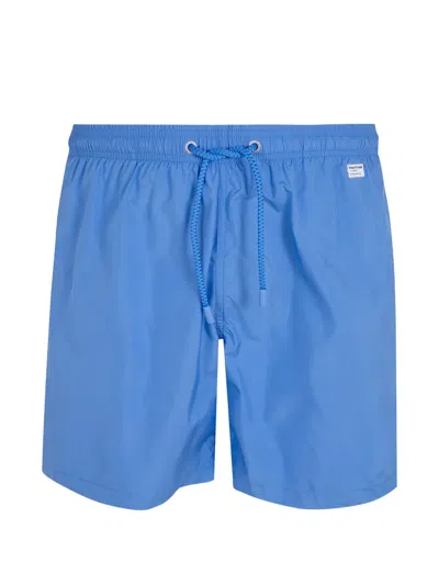 Mc2 Saint Barth X Pantone Lighting Logo-patch Drawstring Swim Shorts In Blue