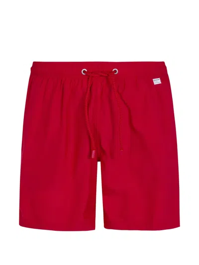 Mc2 Saint Barth X Pantone Lighting Logo-patch Swim Shorts In Red