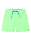 Mc2 Saint Barth Green Swim Short For Boy With Logo In Green